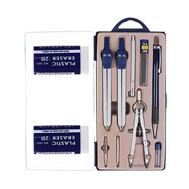 Imagem de Bússolas 11 peças delicadas conjunto de kit de geometria matemática conjunto de ferramentas de precisão geometria de metal bússola multifuncional ferramentas de desenho ferramentas de medição