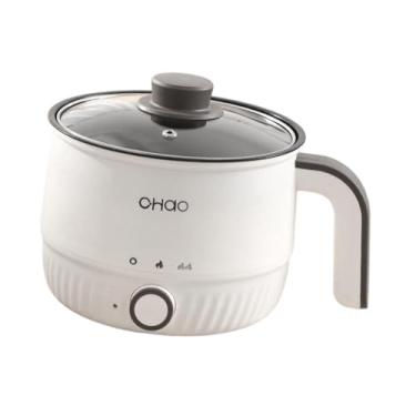 Imagem de IEUDNS Panela elétrica antiaderente portátil para cozinhar ramen, mini panela multifuncional para aveia, arroz, sopa, ensopados e ensopado, Sem Vaporizador