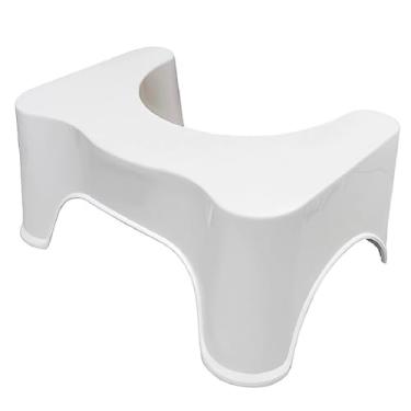 Imagem de Banquinho Vaso Sanitário Banco de Cócoras Ergonômico Apoio para Pé Privada Banheiro Com Suporte de Celular e Antiderrapante Ergonômico