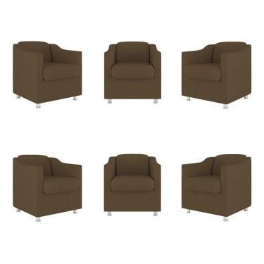 Imagem de Kit 06 Poltronas - Tilla Consultório Recepção Sala Suede
