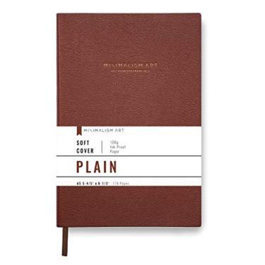 Imagem de Minimalism Art, Caderno clássico de capa macia, tamanho médio, A5 14,7 cm x 21 cm, 176 páginas, papel grosso premium 100gsm, couro PU fino, marcador de fita, São Francisco (liso, marrom)