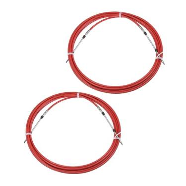 Imagem de A ABSOPRO 2 peças 9 metros 9 metros 354 polegadas Marine Type 3300 / 33C cabo caixa de controle remoto de mudança de aceleração para Yamaha motor de popa barco motor de direção vermelho item de