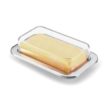 Imagem de Manteigueira Aço Inox Com Tampa Porta Manteiga Retangular - Forma
