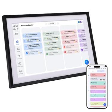 Imagem de Bewinner 10.1 Inch Wall Planner Calendário Digital & Chore Chart, Smart Touchscreen Wall Calendários Display Interativo para Agendas Familiares, Picture Frame Eletrônico Compartilhar (BLACK)