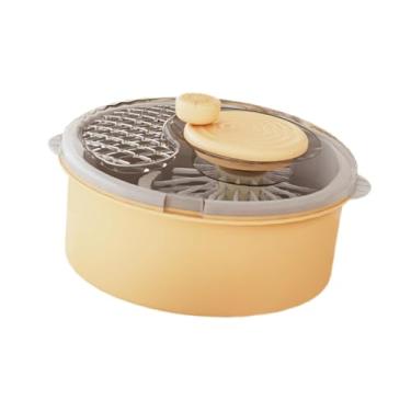 Imagem de FytStycale Máquina de lavar frutas e vegetais, manual, portátil, doméstica, leve, profissional, limpador de frutas manual de cozinha, Amarelo