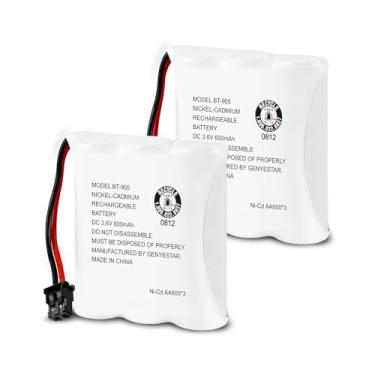 Imagem de GENYESTAR Bateria recarregável BT905 BT-800 sem fio compatível com Uniden BT-905 BT800 BT-1006 BBTY0663001 BP-800 BP-905 P-P501 P-P508 3,6v 600mAh Ni-CD (pacote com 2)