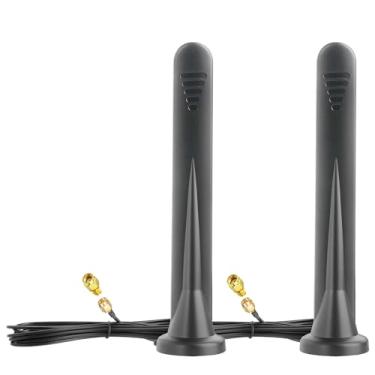 Imagem de Bingfu Antena GSM 3G 4G 5G 600-6000MHz 3dbi SMA macho base magnética com cabo de 3 metros, pacote com 2 para modem de roteador celular, câmera de trilha hotspot móvel