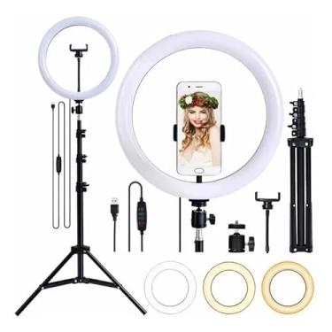 Imagem de Ring Light 10 Polegadas 26cm Tripé 2,1m LED Iluminador Fotografia e Vídeo