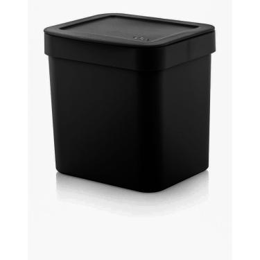 Imagem de Lixeira Trium Preta 4,7 Litros com Tampa - Marca OU -Cozinha