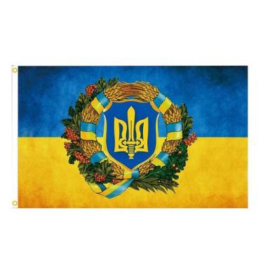 Imagem de Bandeira ucraniana 90x150cm para decoração externa e interna - HUOGUO