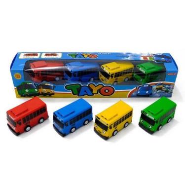 Imagem de Anime coreano Toy Bus Mini Pull Back Car para crianças, conjunto de 4 