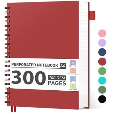 Imagem de Caderno espiral AHGXG A4 College governado por 300 páginas em vermelho