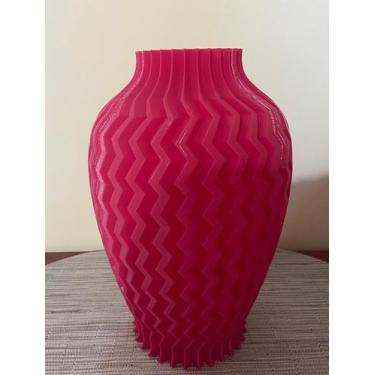 Imagem de Vaso Jarro Decorativo Zig Zag 25cm Plástico Flores artificiais Decoraç