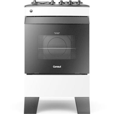 Imagem de Fogao a Gas CFO4ZAB 4 Bocas com Mesa Esmaltada, Branco Consul
