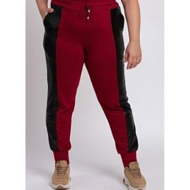 Imagem de Calça Feminina Plus Size Moletinho Bolsos Detalhe Cirrê - Serena-Feminino