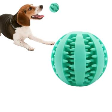 Imagem de Bola Bolinha Interativa Brinquedo Cães Cão Cachorro Pet Porta Para Petisco Ração Limpeza Dental Mordedor 6cm (Azul)