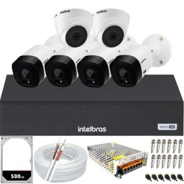 Imagem de Kit Cftv 6 Câmeras Segurança vhl 1120 20m Dvr Intelbras Mhdx 1108c