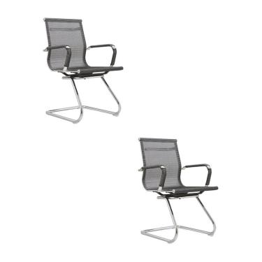 Imagem de Kit com 2 Cadeiras Sydney Fixa Cinza