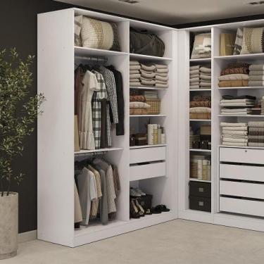 Imagem de Guarda-roupa Closet 2 Gavetas Kappesberg Adapt Branco 158cm