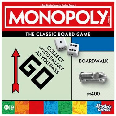Imagem de Monopoly Jogo de tabuleiro | Jogo clássico com bandeja de armazenamento e fichas maiores | Idades 8+ | 2 a 6 jogadores | Jogos familiares para crianças e adultos | Presentes infantis