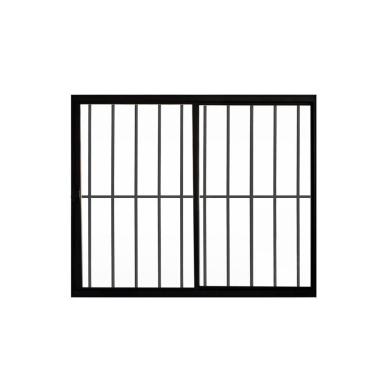 Imagem de Janela 2 Folhas De Correr C/ Grade 1.00 X 1.00 Alumínio Preto Linha Modular - Hale