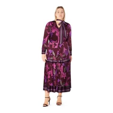 Imagem de City Chic Vestido feminino plus size - Amiyah Maxi, Estampa roxa, 50