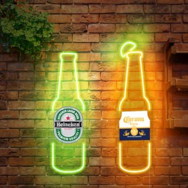 Imagem de Kit 2 Painéis Luminoso Em Neon Led Cerveja Bar Pub Beer Colorido