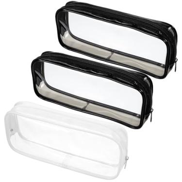 Imagem de Classicseali Bolsa de maquiagem transparente pequena, multiuso transparente com zíper, macia, elástica, à prova d'água, bolsa de maquiagem pequena, para brilho labial, pinças, cuidados com a pele