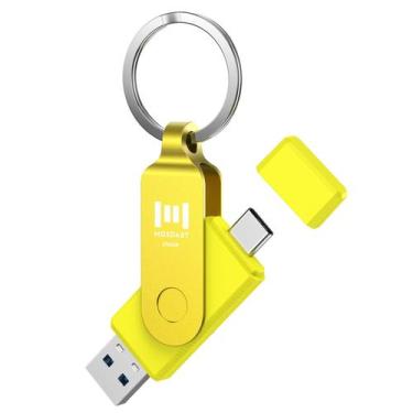 Imagem de Unidade Flash USB MosDart 256GB USB 3.1 C e A Dual Yellow