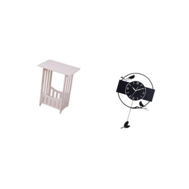 Imagem de Fenteer Mesa de Cabeceira Minimalista com Relógio Decorativo de Pássaros. Prática E Portátil, Ideal para Decoração de Hotéis, Cafés, Lounges, Varandas, Escrit
