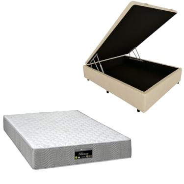 Imagem de Cama Box Baú Blindada com Colchão RivIera Molas Ensacadas 25cm de altura (CORINO BEGE, Casal)