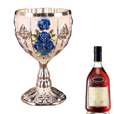 Imagem de Mini taça de vinho, taças de vinho vintage de liga de zinco de 30 ml | Ornamentos de armário para casa bar casamento, presente de cálice, copo pequeno para cerveja coquetel uísque