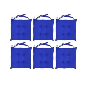 Imagem de 6 Almofadas/Assento ou encosto Para Cadeira Futon 40x40 cm(Azul Royal)