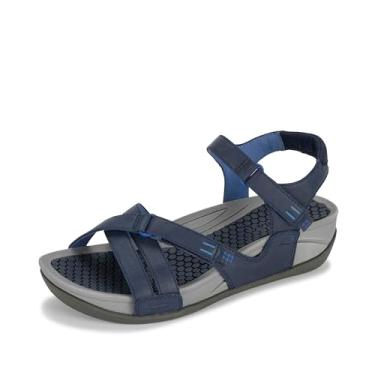 Imagem de BareTraps Sandália plataforma feminina Danny, Azul marino, 8.5
