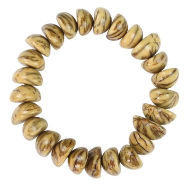 Imagem de Pulseira de miçangas Bodhizi, meio redonda, com veia dourada e prateada