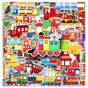 Imagem de Pacote de adesivos Cartoon Train, 50 unidades, trilho de locomotiva co
