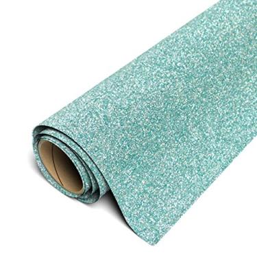 Imagem de Siser Glitter HTV rolo de 30,48 cm x 1,52 m (menta) ferro em vinil de transferência de calor