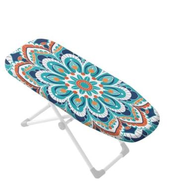 Imagem de Batyqompu Capa de tábua de passar a ferro com padrão de flor mandala - antiderrapante, borda elástica, resistente a manchas, capa de tábua de passar apenas 35,56 cm x 61 cm