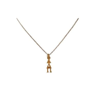 Imagem de Colar artesanal banhado a ouro Alpha Delta Pi ADPi Sorority Lavaliere 45,7 cm