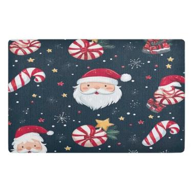 Imagem de STAYTOP Lindo tapete de porta de Papai Noel, entrada externa, 81 x 50 cm, tapete de boas-vindas ao ar livre/interno, tapetes de banho fofos, capacho frontal antiderrapante para entrada, pátio, áreas