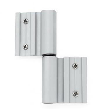 Imagem de Dobradiça de Encaixe para Porta de Alumínio, Linha 25 Suprema, 103mm, Acabamento Fosco, com Sistema de Desvio