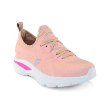 Imagem de Tênis Feminino Esportivo Slip On Jumper Academia Treino Confortável Leve Cano Baixo Sola Micro Expandido (Rosé, BR, Adulto, Numérico, M, 37)