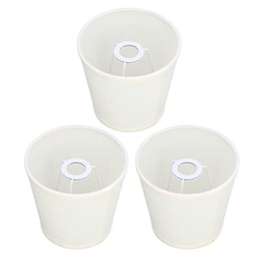 Imagem de Hyuduo Abajur de Mesa 3 Peças, Abajur de Tecido Premium para Lâmpadas E14, Luz Suave e Quente 15x14x11cm, Instalação Intrusiva para Lustres, Lâmpadas de Mesa