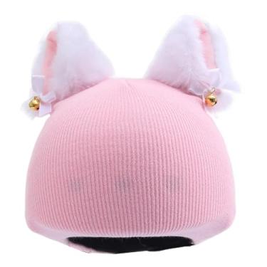 Imagem de Colaxi Capa para capacete de esqui, desenho animado, esportes ao ar livre, snowboard, engraçada, ao vento, patinação, gorro de malha, acessório, Rosa