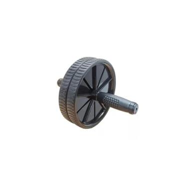 Imagem de Roda Abdominal com Tapete, Exercício Lombar, Aço e PVC, Suporta até 120kg, 33cm x 17,5cm, Emborrachada