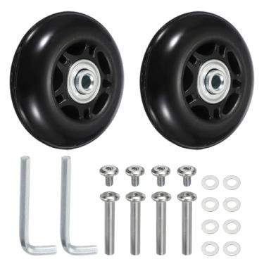 Imagem de YELARXI Replacement Luggage Wheels, Suitcase Wheels Replacement Kit 68x24mm & 1 Set & Rubber & Black - Fitting for (Swivel Caster Bearings Repair/Replacing/Roller Bag/Suitcase/Spinner)
