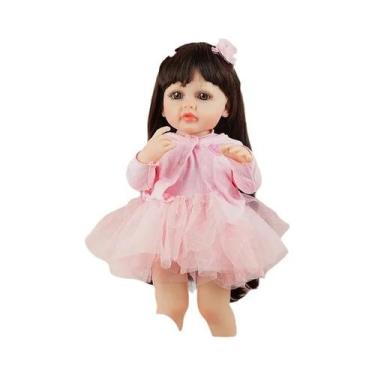 Imagem de Boneca Reborn Realista De 55CM Corpo Totalmente De Silicone Macio Prin