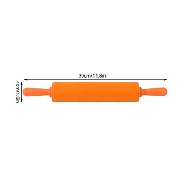 Imagem de GLOGLOW Rolo de Massa, Silicone de Qualidade Alimentar Com Superfície Antiaderente e Alça Confortável para Massa de Pizza, Pastelaria, Biscoitos, Biscoitos (Laranja)