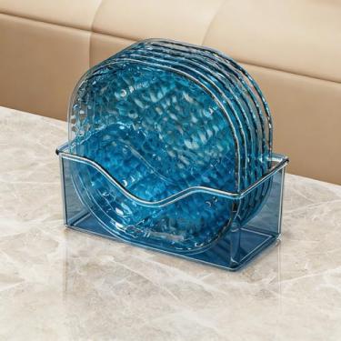 Imagem de Conjunto de 6 peças de pratos de osso, pratos laterais texturizados transparentes para aperitivo de sobremesa durável elegância para jantar e entretenimento em casa