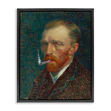 Imagem de Stupell Industries Retrato de Van Gogh com arte em tela flutuante emoldurada marrom fumê, design por Masters Redux, 53 x 43 cm
